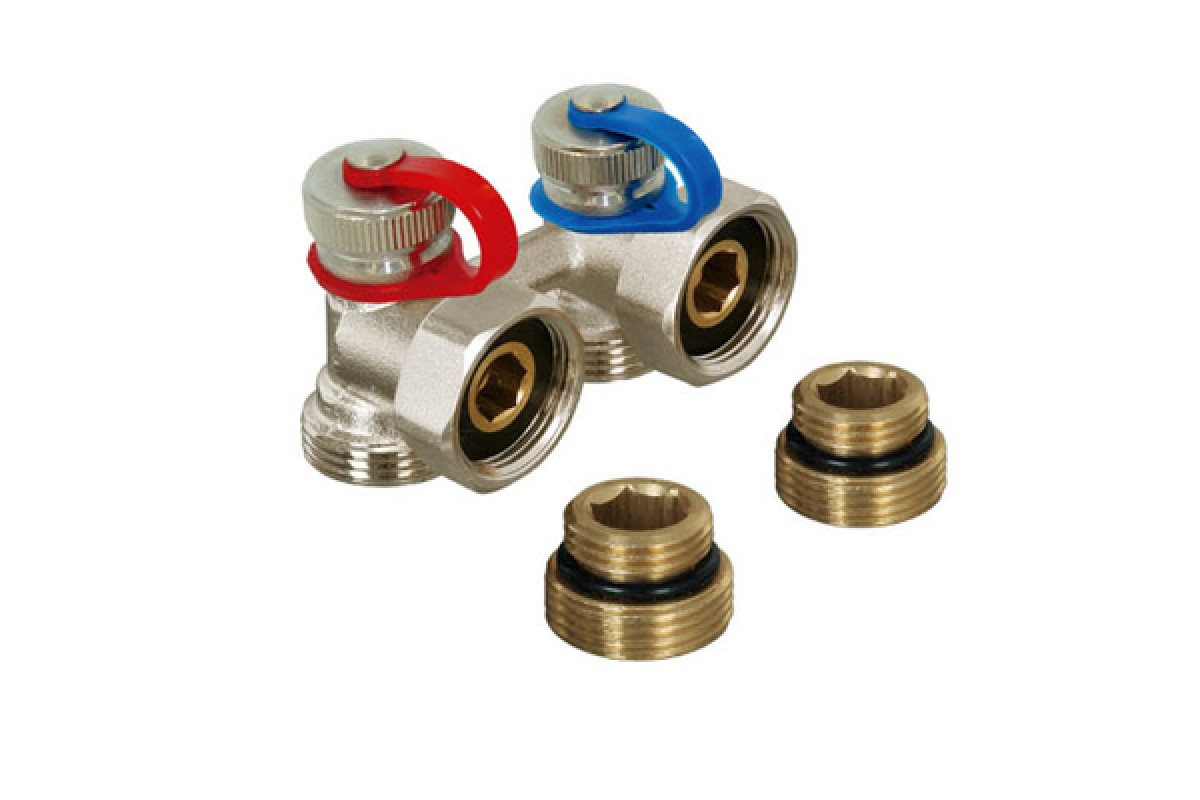 Узел ниж.подкл.радиатора УГЛОВОЙ 1/2"x3/4" ВЕНТЕЛЬНЫЙ ME021A